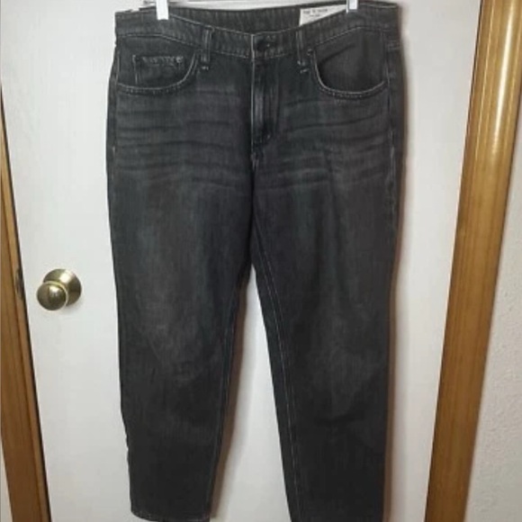 Rag And Bone Dre Low Rise Boyfriend Denim Jeans Women 30 Black Straight - Picture 1 of 8